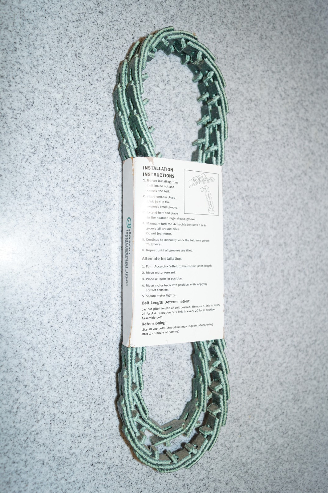 Accu-Link Adjustable Length V-Belt, 1/2 In x 5 Ft, New