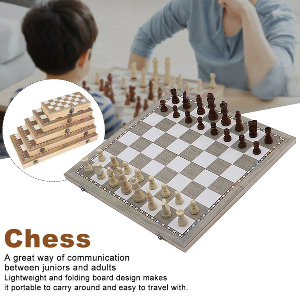Chess Set Checkers Backgammon Chess Board Games for Kids Travel Game Set Ages 6+