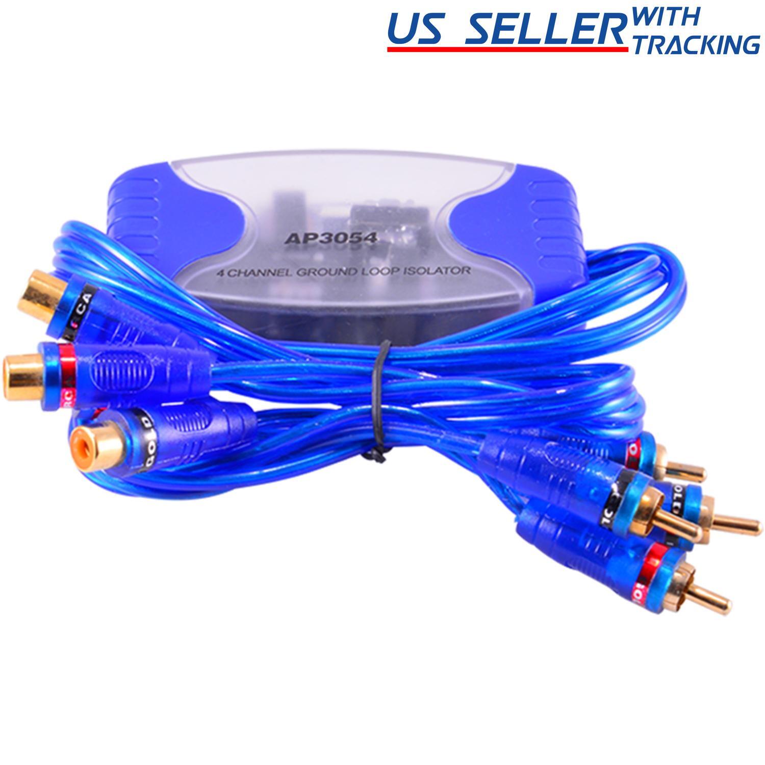 4-Channel RCA Audio Noise Filter Suppressor Ground Loop Isolator Car Stereo 50W