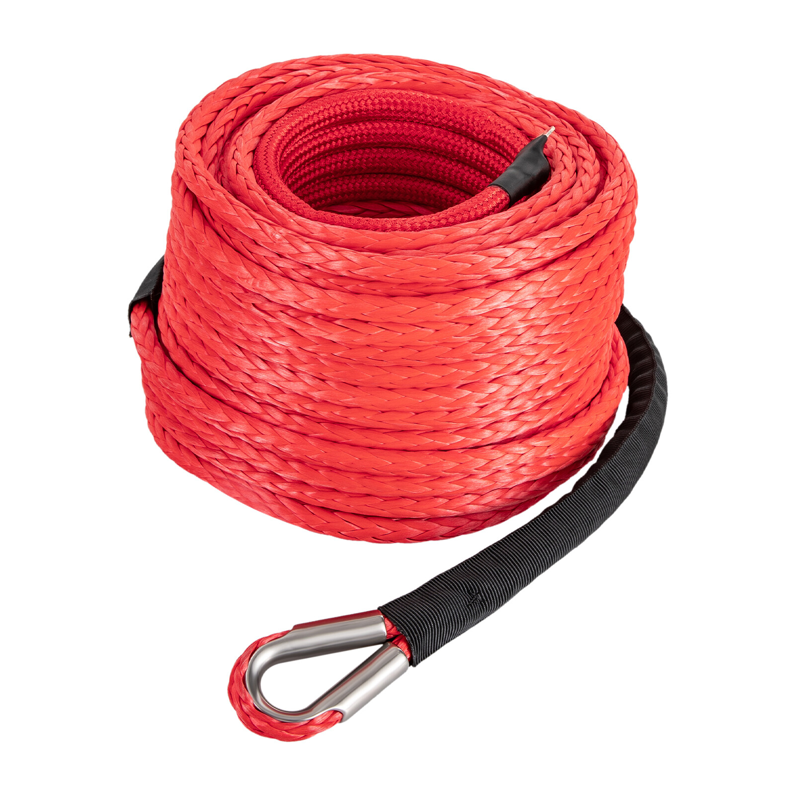 3/8" x 100ft Synthetic Car Tow Rope with Hook, 23,809 lbs Strength