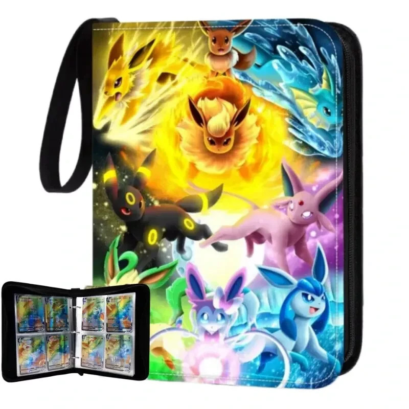 Eevee evolution Pokemon Trading Card Binder Holder Case Album Book Sheet Fit 400