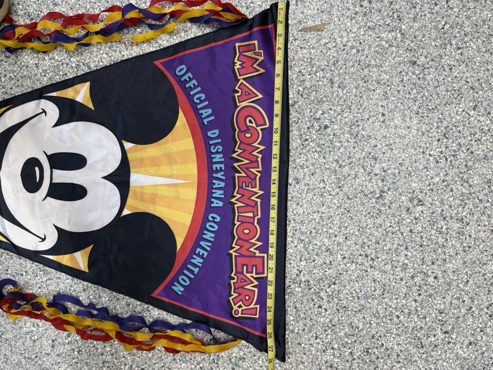 Disneyana Convention 90’s Large Flag Pennant Banner Prop 27”x 39” Conventionear