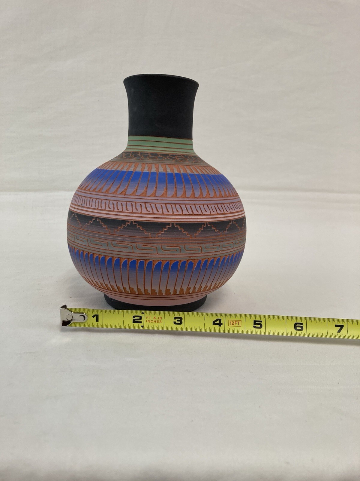 Valencia Charlie Navajo Signed Etched Vase