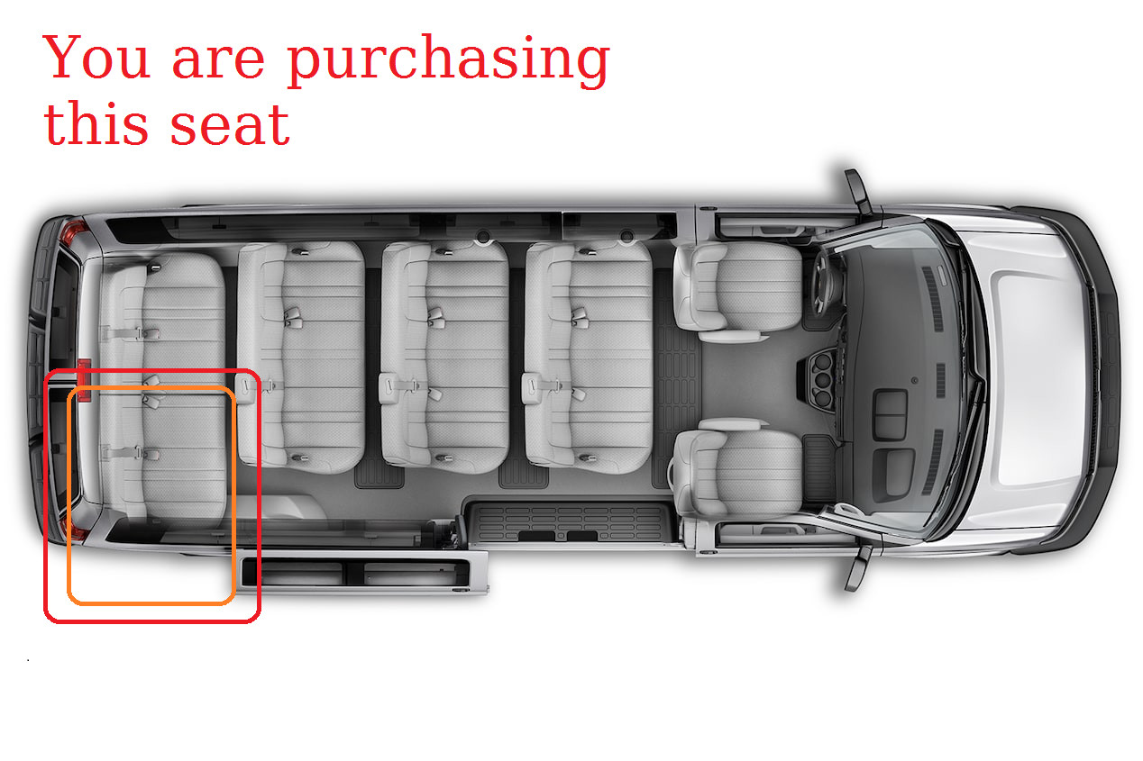 New 2025 Chevrolet Express 15-pass Van 5th Row Bench Right Half fits 2008-2028