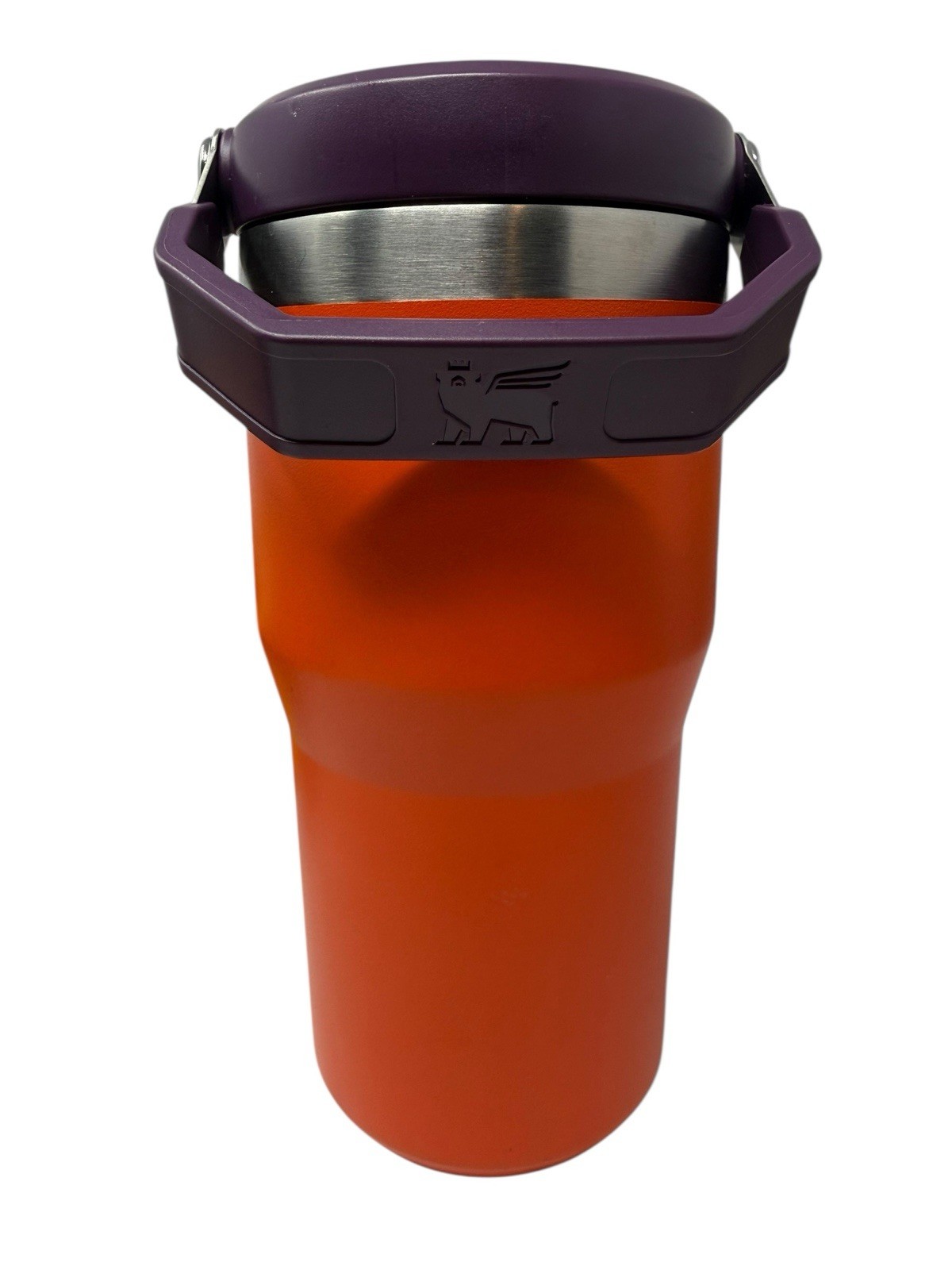 Stanley The Ice Flow Straw Tumbler 20 Oz Tiger Lily Plum & Orange Small Dent
