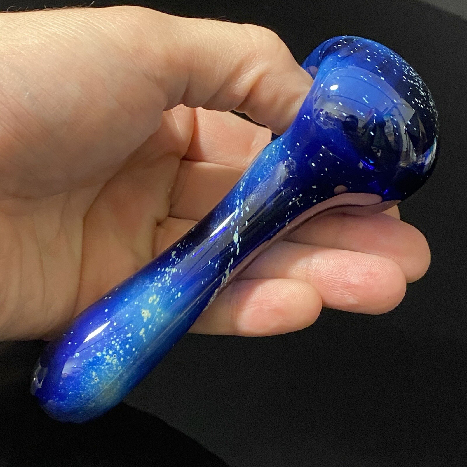USA - 4.5” Galaxy Blue Space Pipe Hand Pipes Glass Tobacco