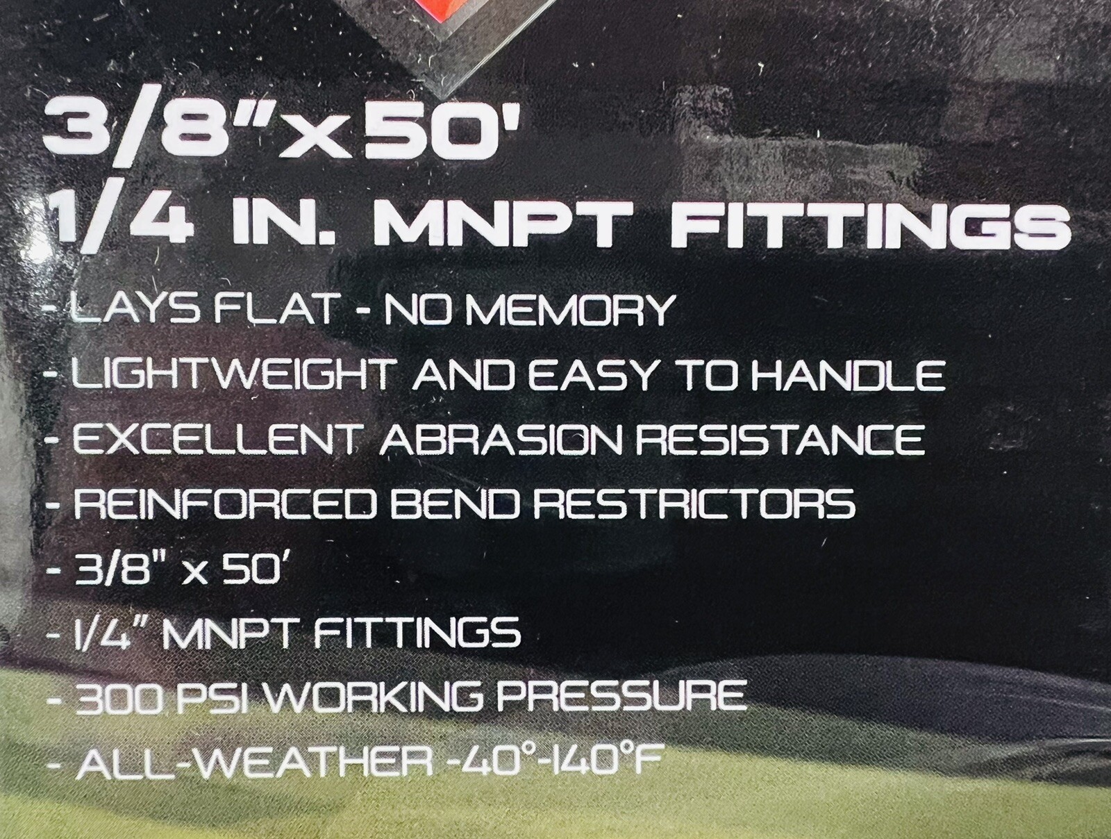 Flex 3/8' x 50' Hybrid Air Hose - Competes with Flexzilla HFZ3850YW2 -CLOSEOUT