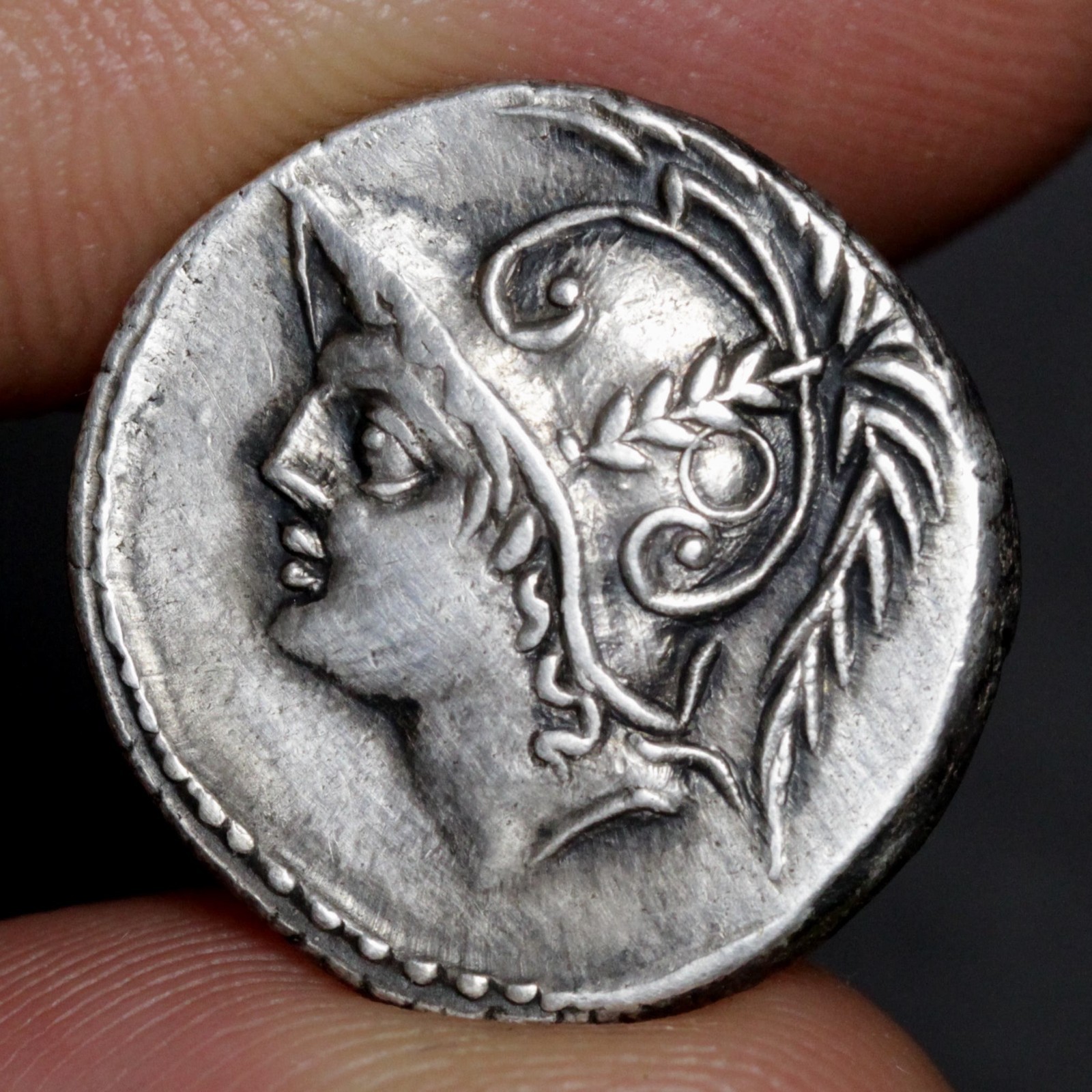 Soldier Fighting Barbarian Denarius 103BC Ancient Roman Republic Silver Coin