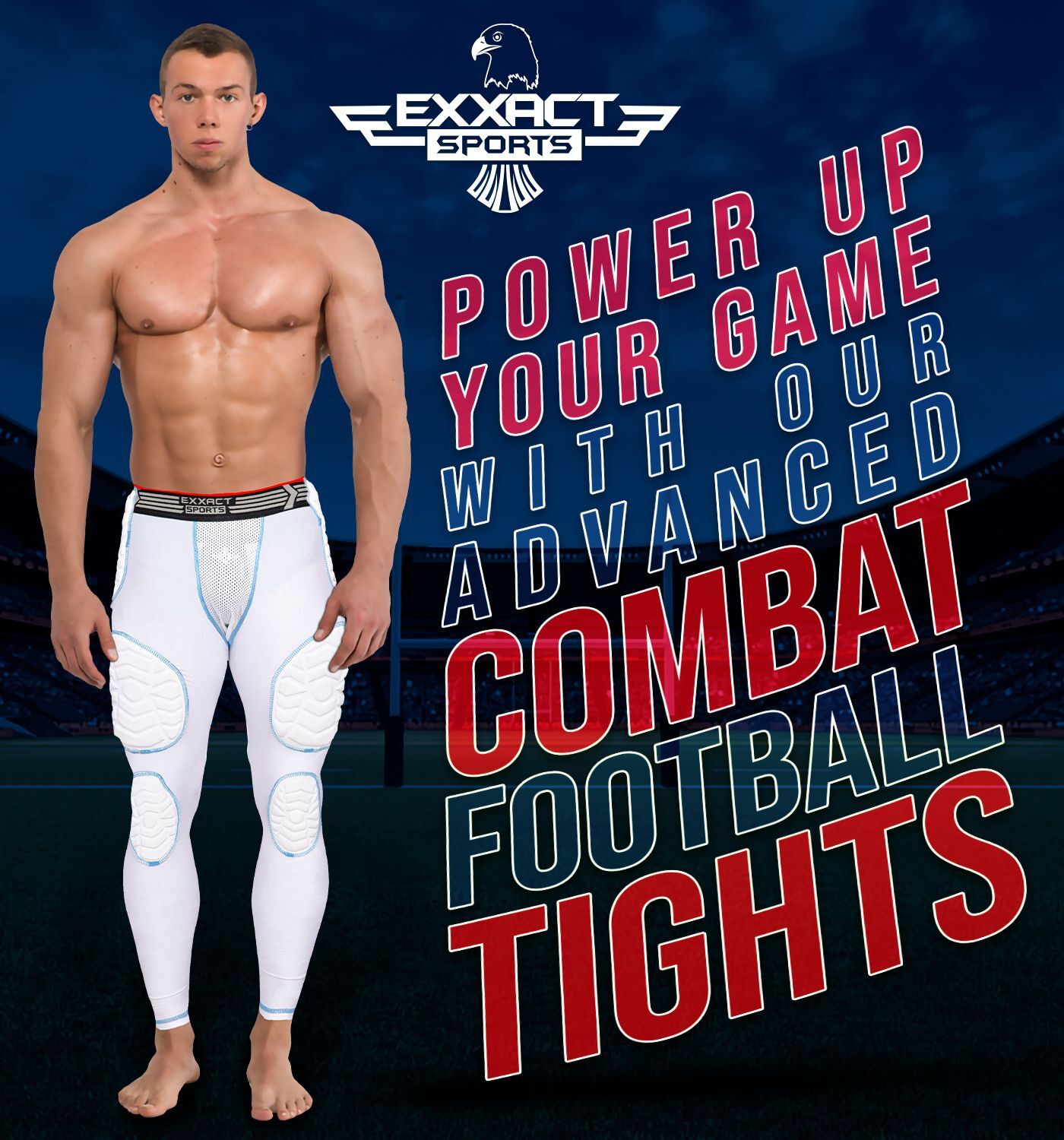 Exxact Sports Combat 7 Pad Adult Girdle for Men, Padded Football Gridle