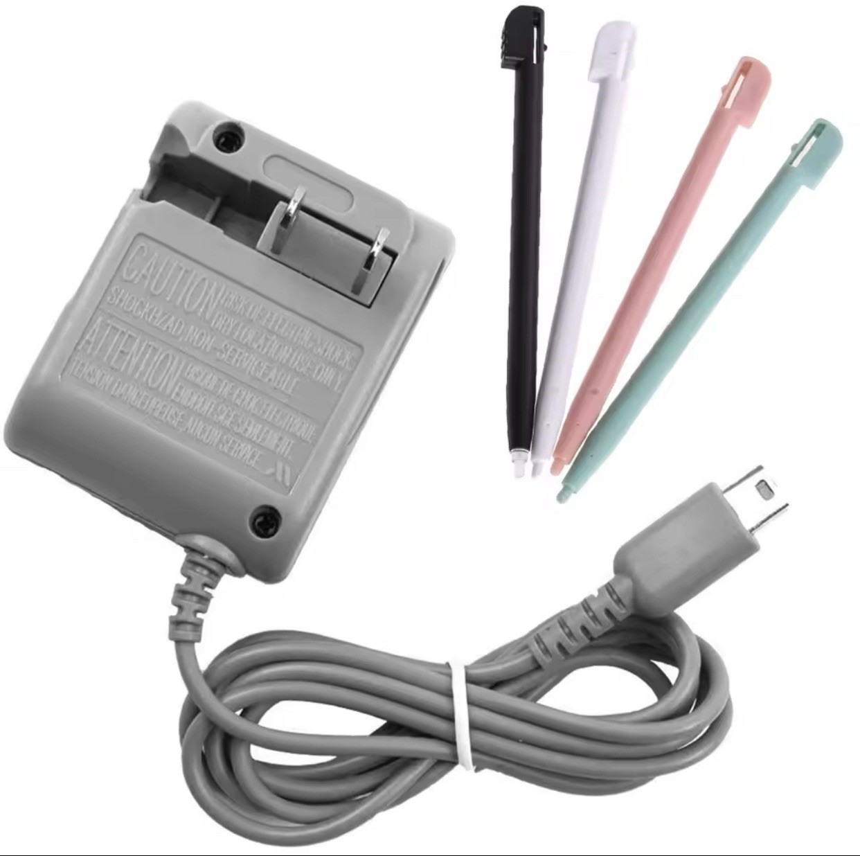 Nintendo DS Lite AC Charger 5.2V 450mA Wall Travel Adapter + Stylus Pen