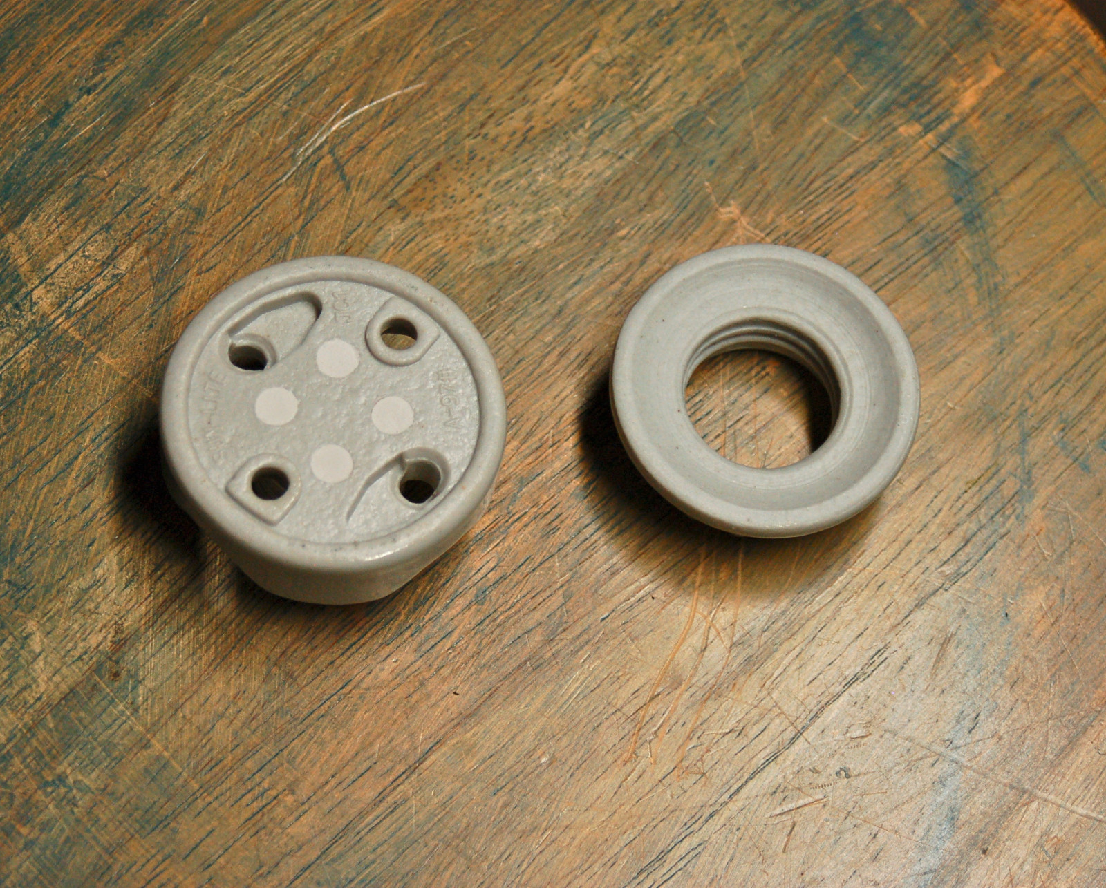 Flush Mount Lamp Holder - Two Piece Porcelain Sign Socket Vintage Marquee Lights