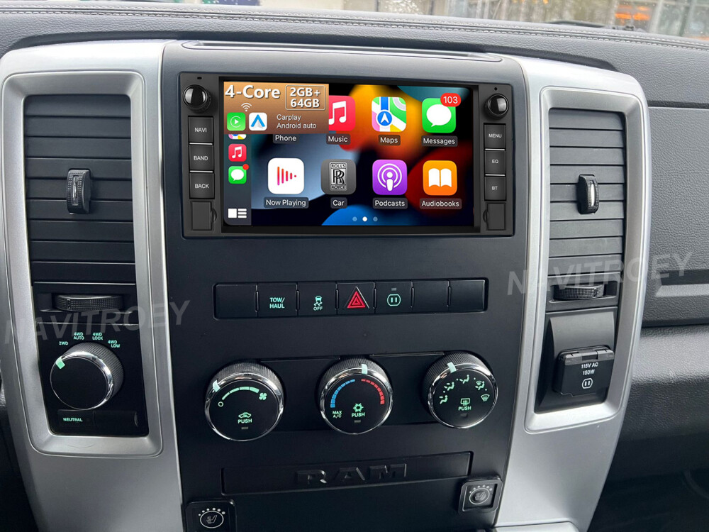 7" Carplay For Dodge RAM 1500 2500 2009-2012 Android 15 Car Radio GPS NAV Stereo