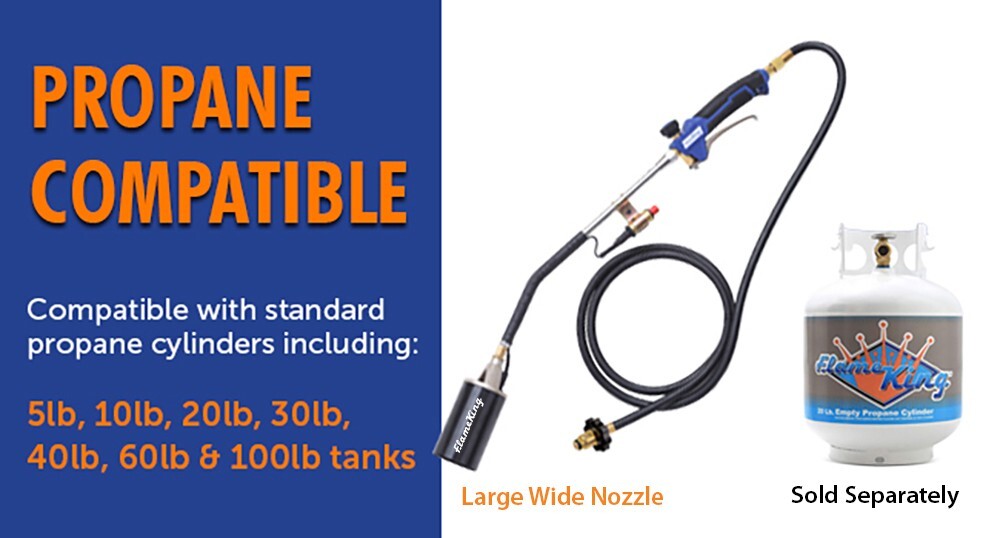 340,000 BTU Propane Torch Self Igniting with Turbo Blast Trigger and Flow Valve