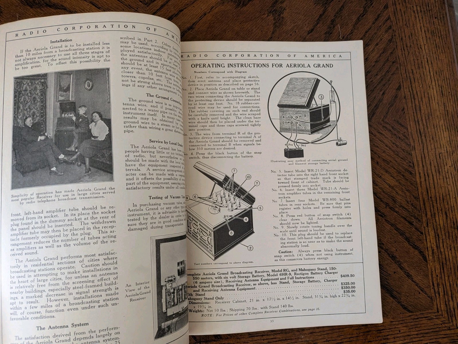 1922 RCA Radio Enters The Home ( Cover Missing )