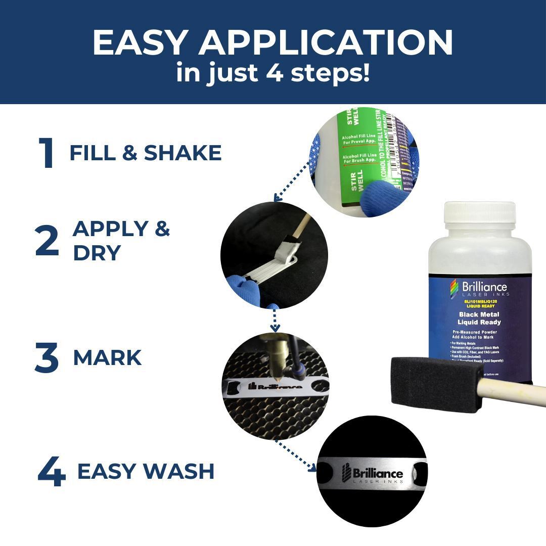 Black Metal Liquid Ready - Laser Marking Powder.