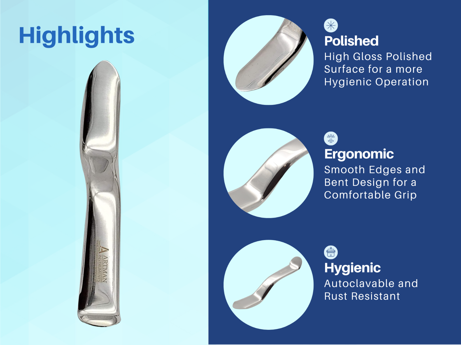 3 PCS Minnesota Cheek Retractors Surgical Dental Instruments ARTMAN