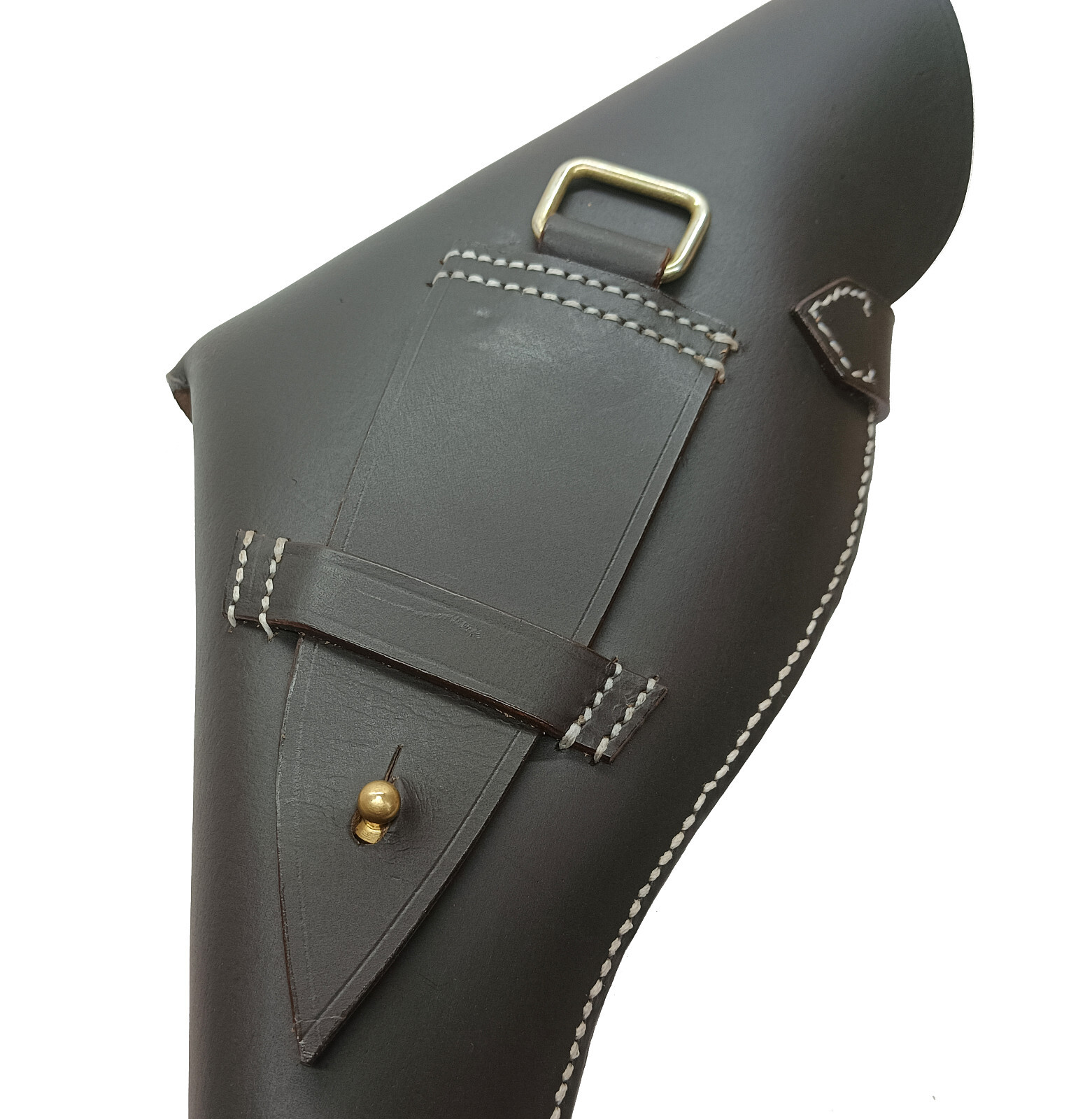 British WW I&II .455 Webley Revolver Leather Holster Dark Brown Color Right Hand