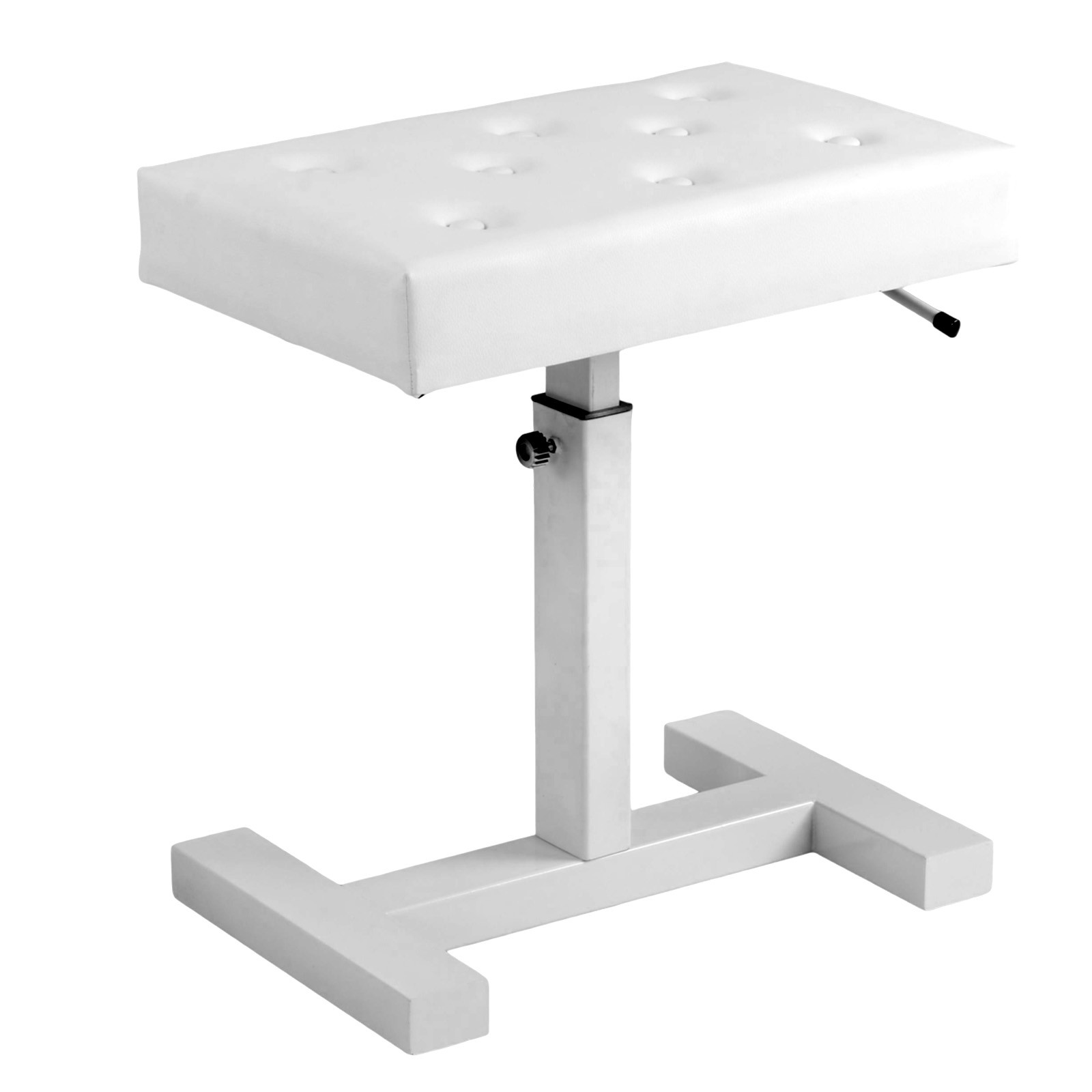 Hydraulic Lifting Piano Bench Height Adjustable Keyboard Bench Seat Stool(White)