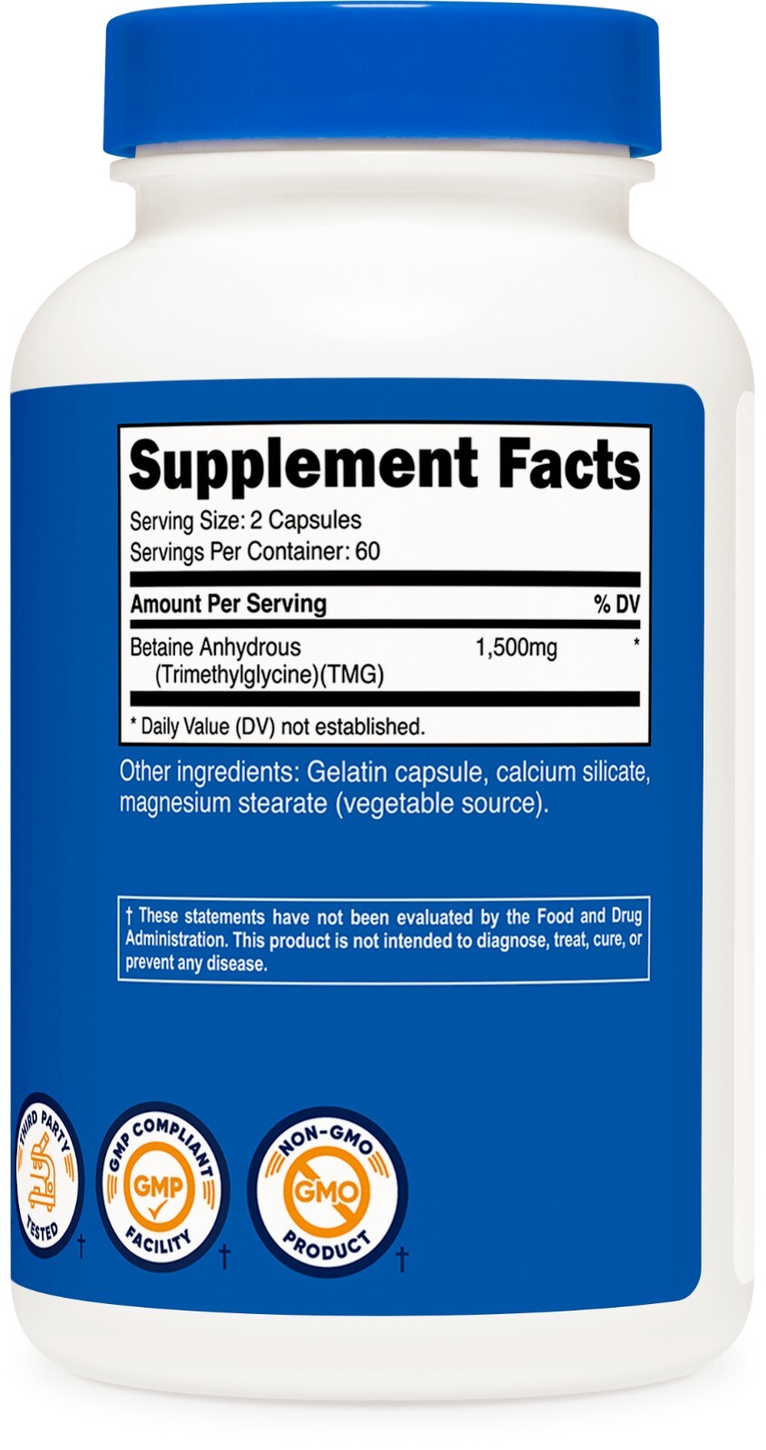 Nutricost Betaine Anhydrous 1500mg, 60 Servings