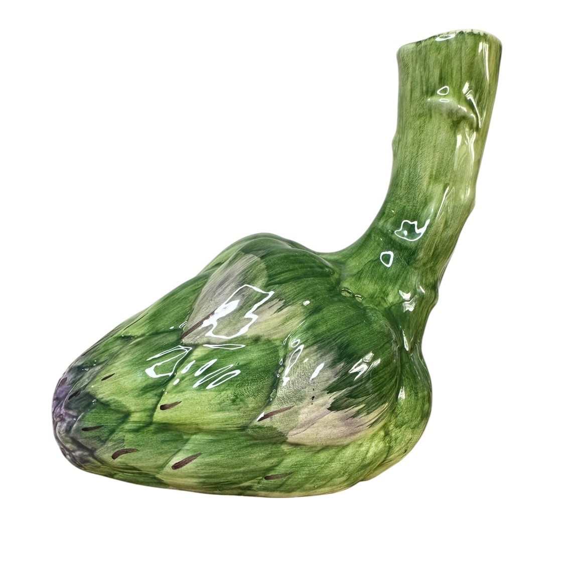 Artichoke Vase Bottle Ceramic Vegetable Decor Italian Majolica