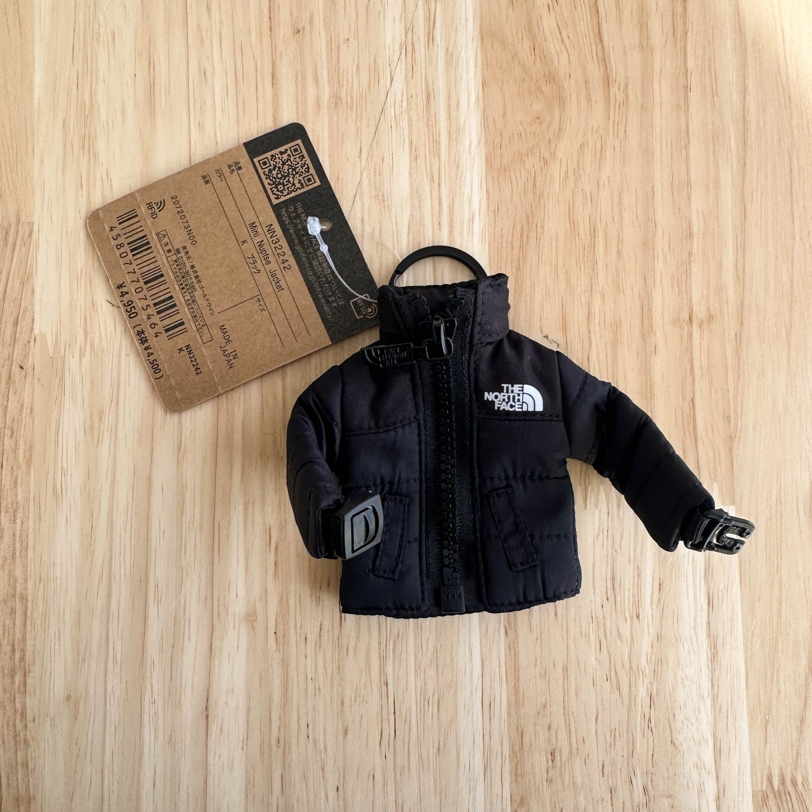 NWT The North Face Mini Nuptse Jacket Keychain Key Holder Japan Exclusive Black