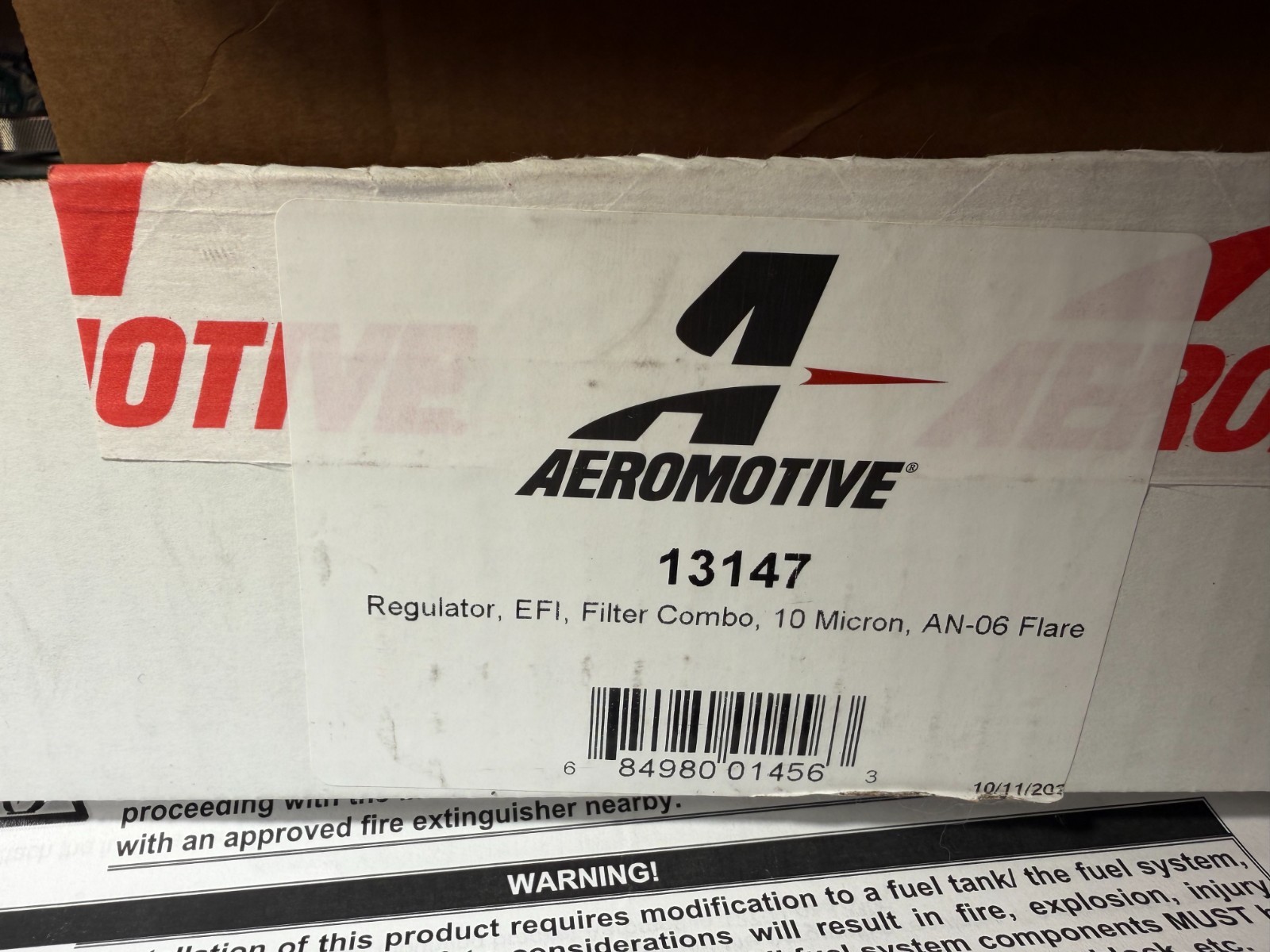 OPEN BOX Aeromotive 13147 10 Micron Fuel Filter / 40-75 PSI Regulator Combo