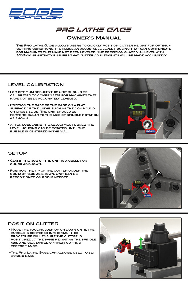 Pro Lathe Gage tool post insert cutter gauge level center height setter Atlas #2