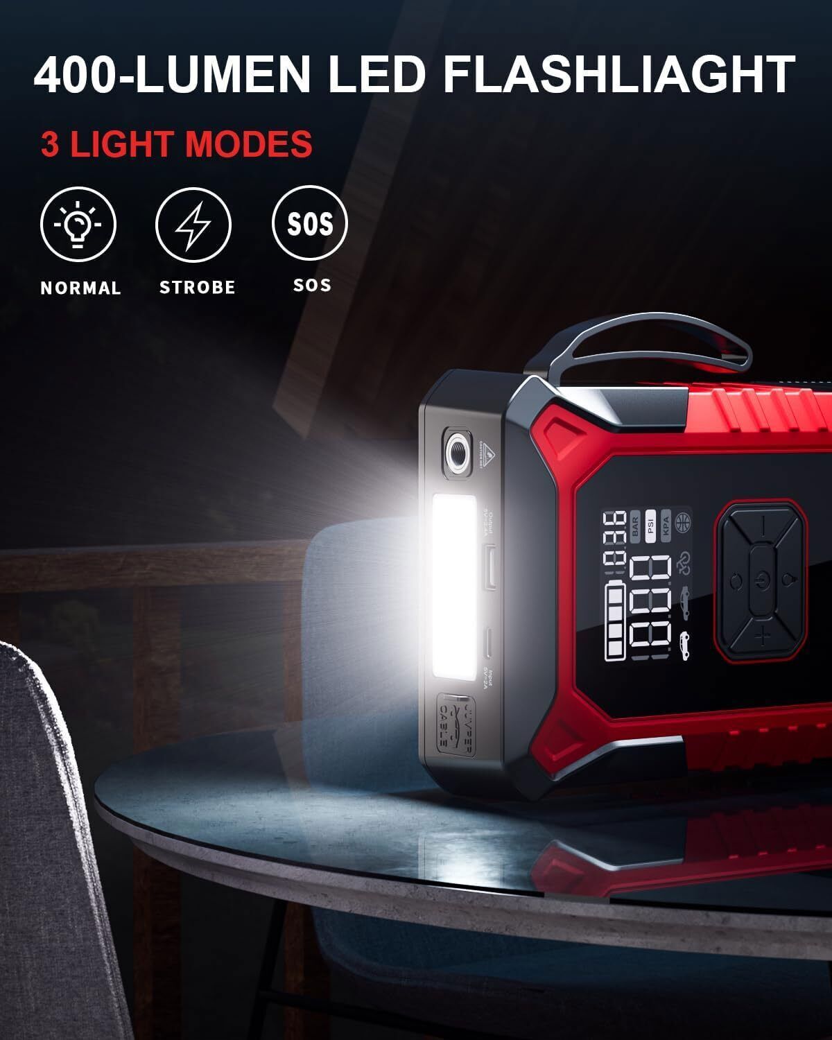 GOOLOO A3 Jump Starter with Air Compressor 3000A Portable Car Battery Booster