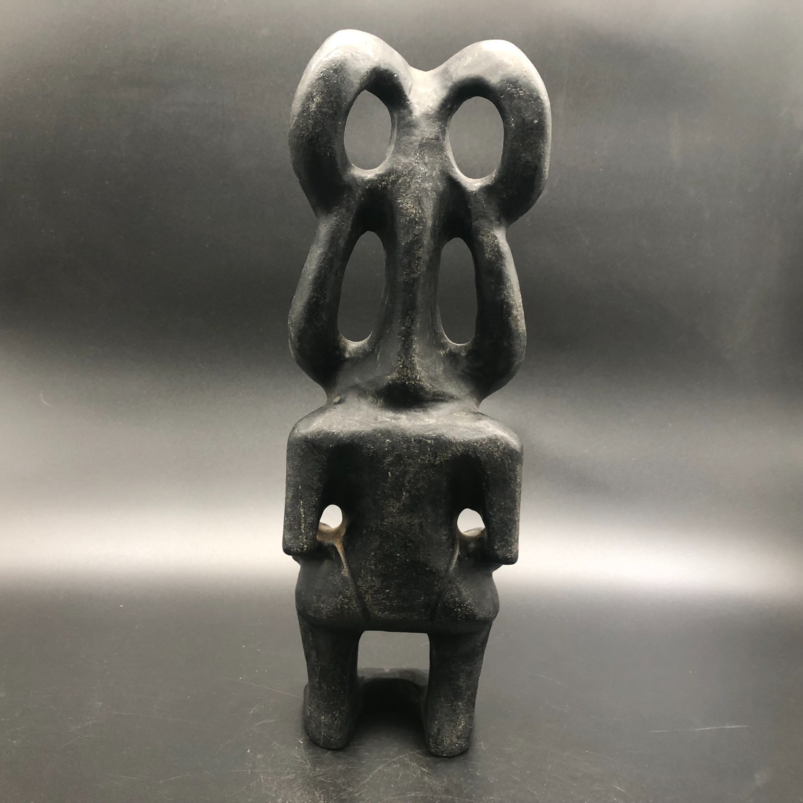 Old HongShan Culture Meteorite Jade Hand-Carved Sun God Helios&Pig Dragon Statue