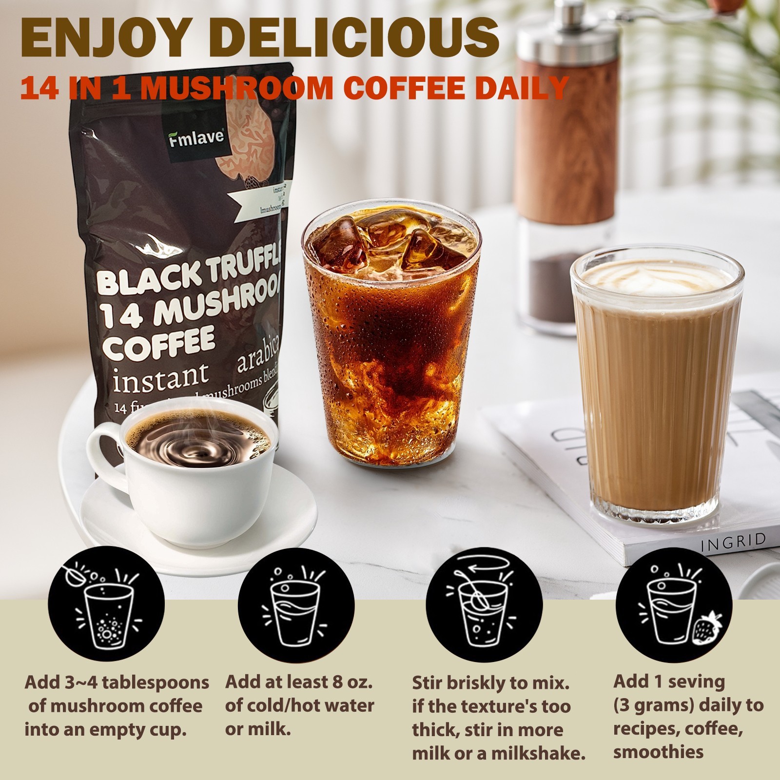 2 Pack Mushroom Coffee 100% Authentic USA FREE SHIPPING Organic 396g Per pack