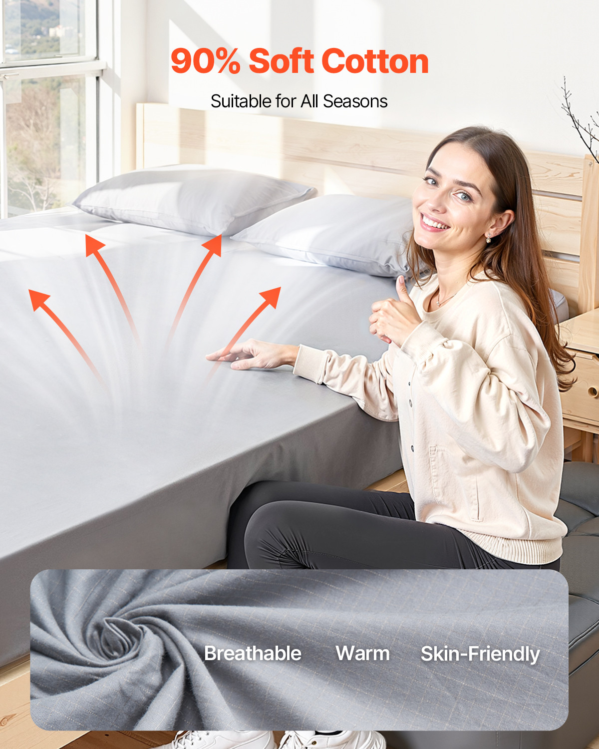 Grounding Sheets Queen Size 90% Cotton + 10% Silver Fiber Earthing Fitted Sheets