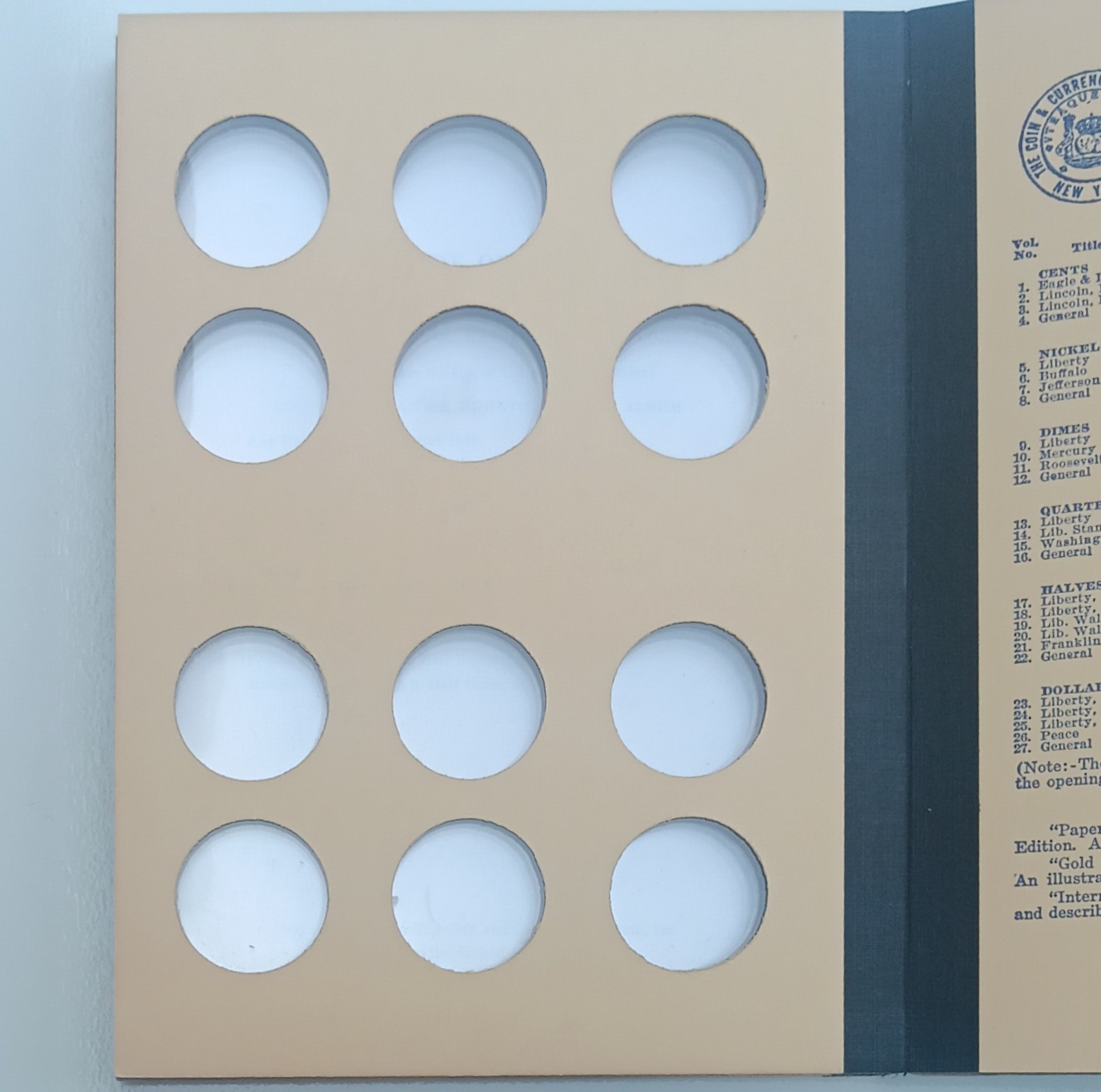 Lot Of 2 Library Of Coins General Blank Half Dollar 50c Size Stock Album VOL. 22