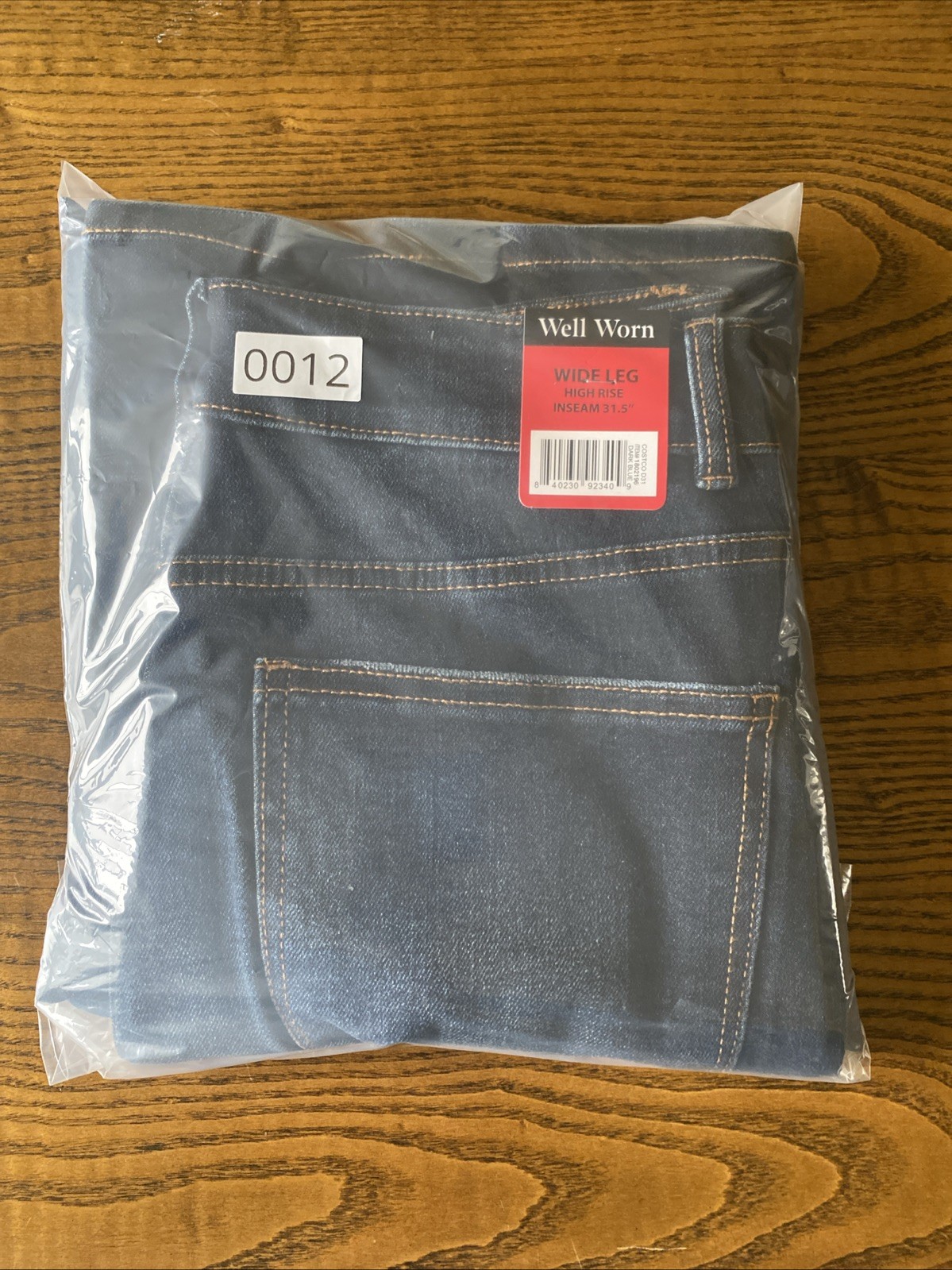 Well Worn Women's Wide Leg High Rise Jeans, Dark Blue, Size 8/29 (inseam 31.5)