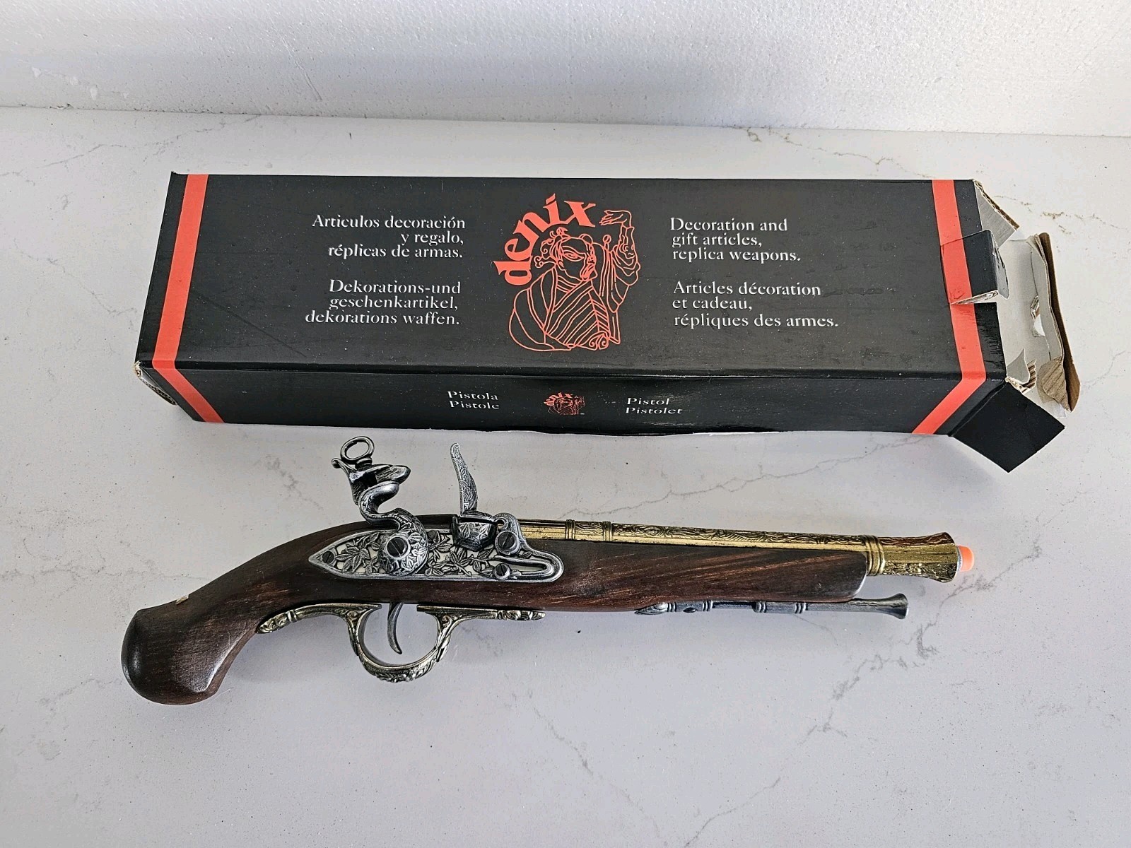 Denix Reproduction 18th Century Flintlock Pistol Non-Firing 1032 - L RARE