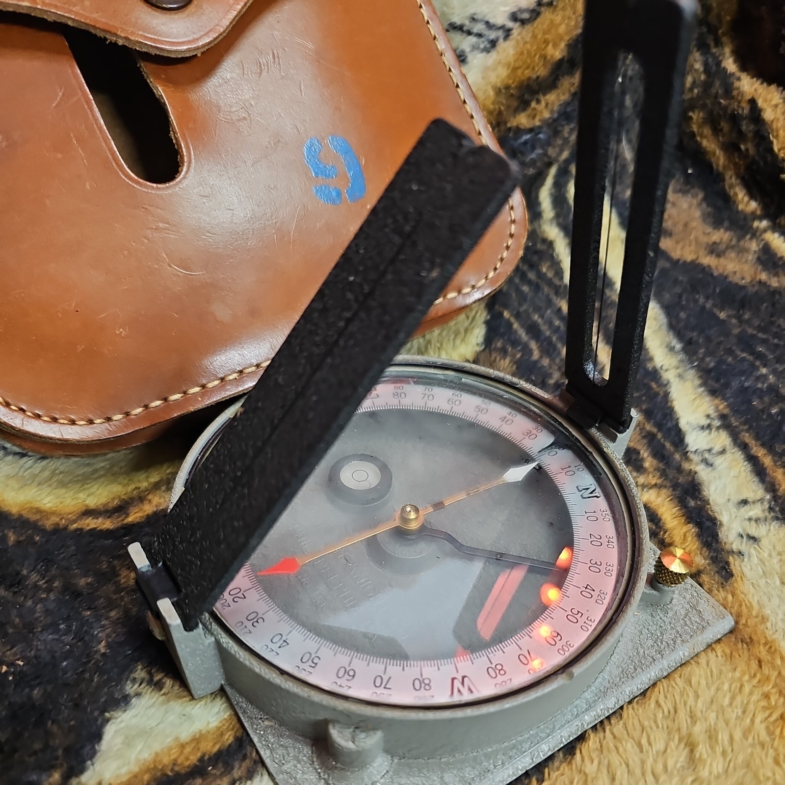 Vintage Antique Surveyors Compass Warren Knight Co Philadelphia PA W/pouch