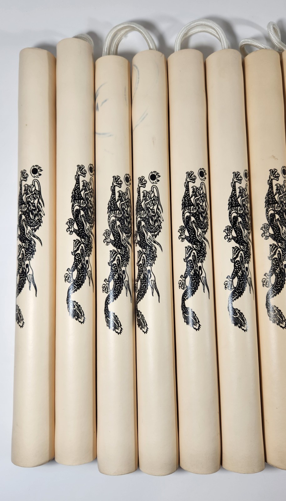 LOT OF 9 FOAM NUNCHUCKS WHITE AND BLACK DRAGONS 12” TAIWAN R.O.C.