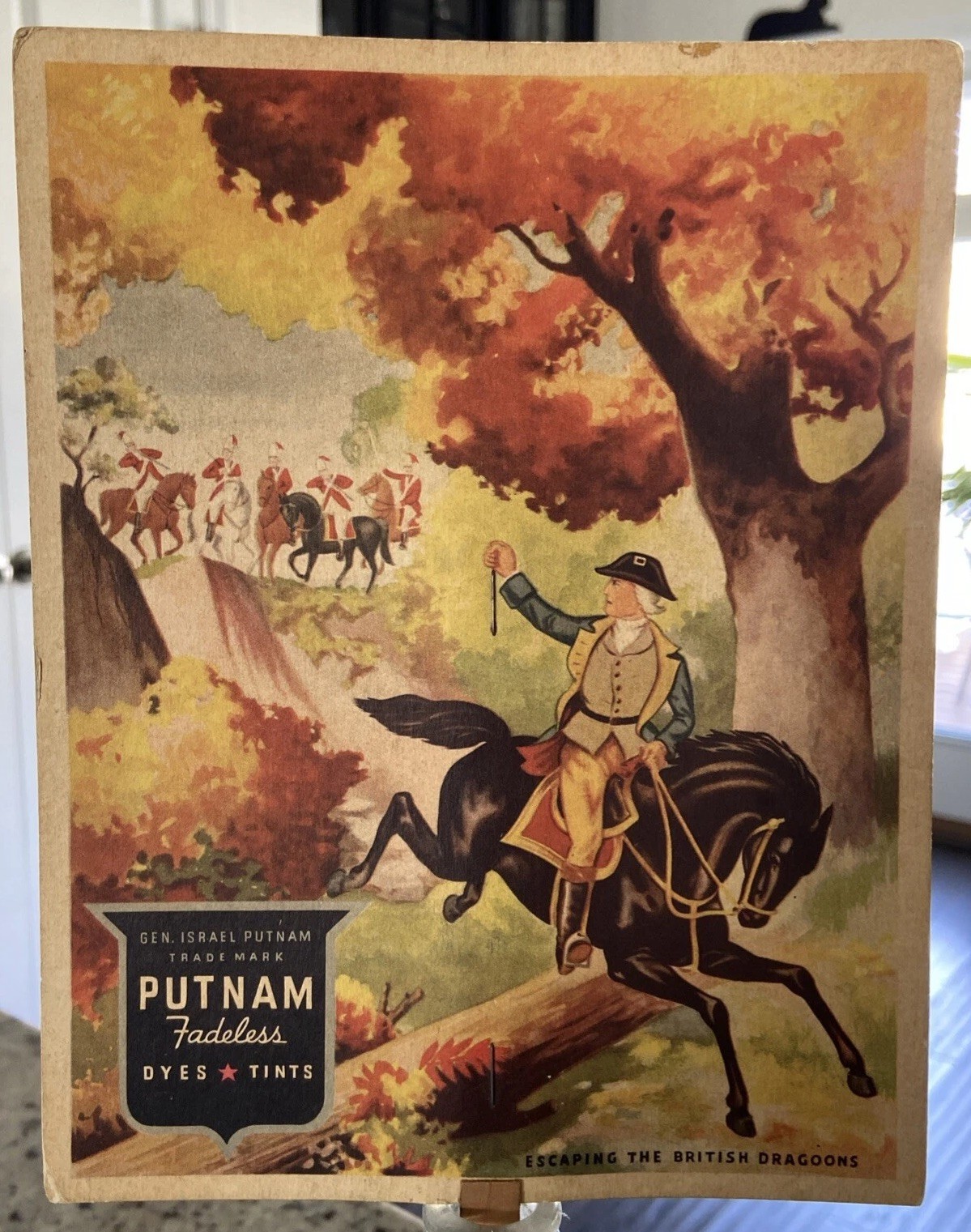 Putnam Dyes antique store fan sign, 1920s Peoples Drug Frederick