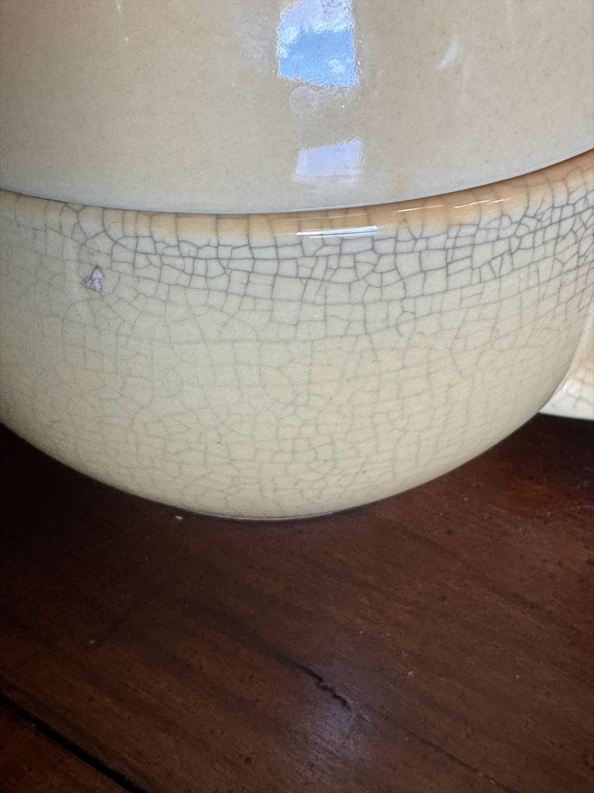 Pier 1 Teapot Mug Set Stackable Tea For One Yellow Green Crackle Glaze China Set