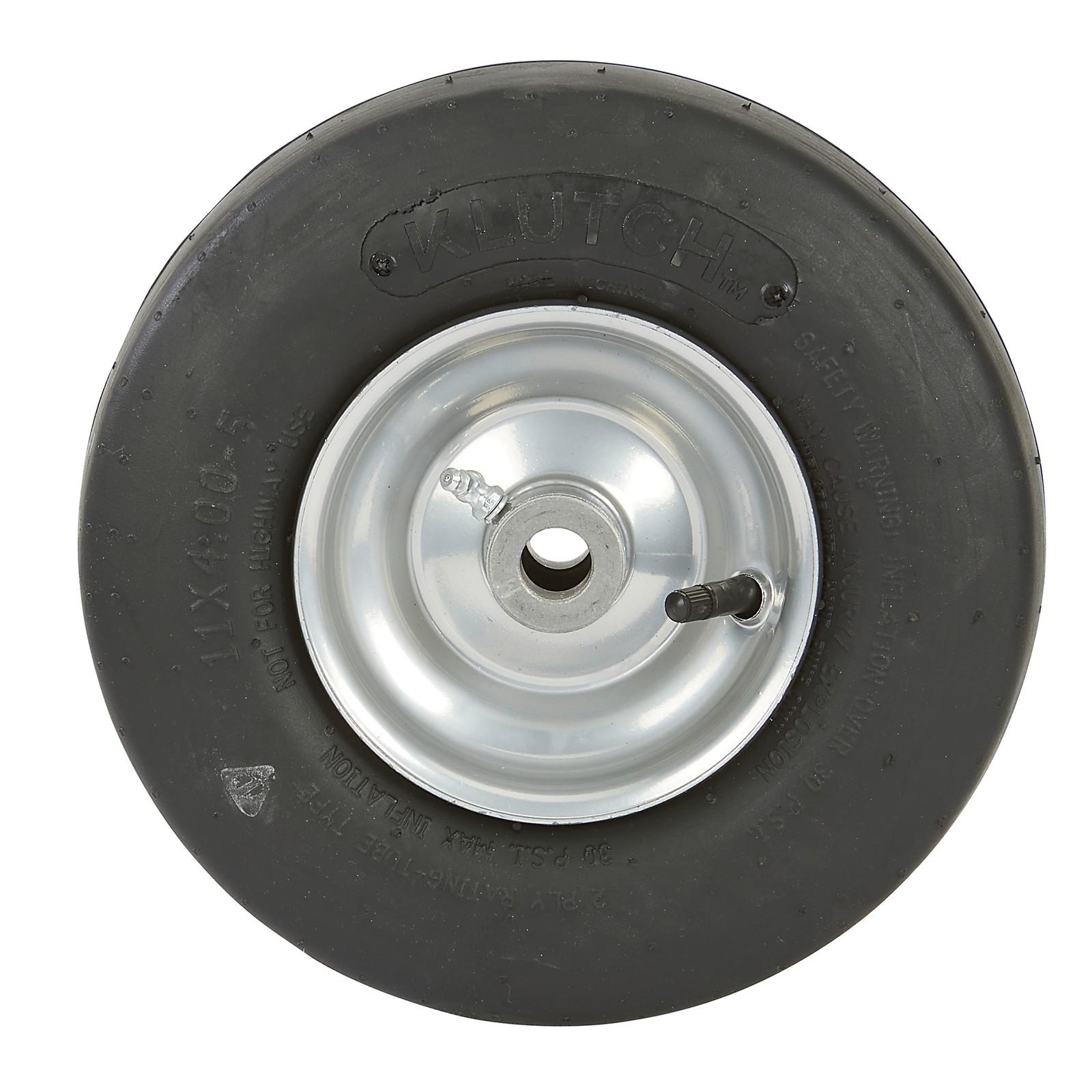 Klutch Pneumatic Universal ZTR Mower Tire Assembly, 11/4.00-5, Smooth Tread