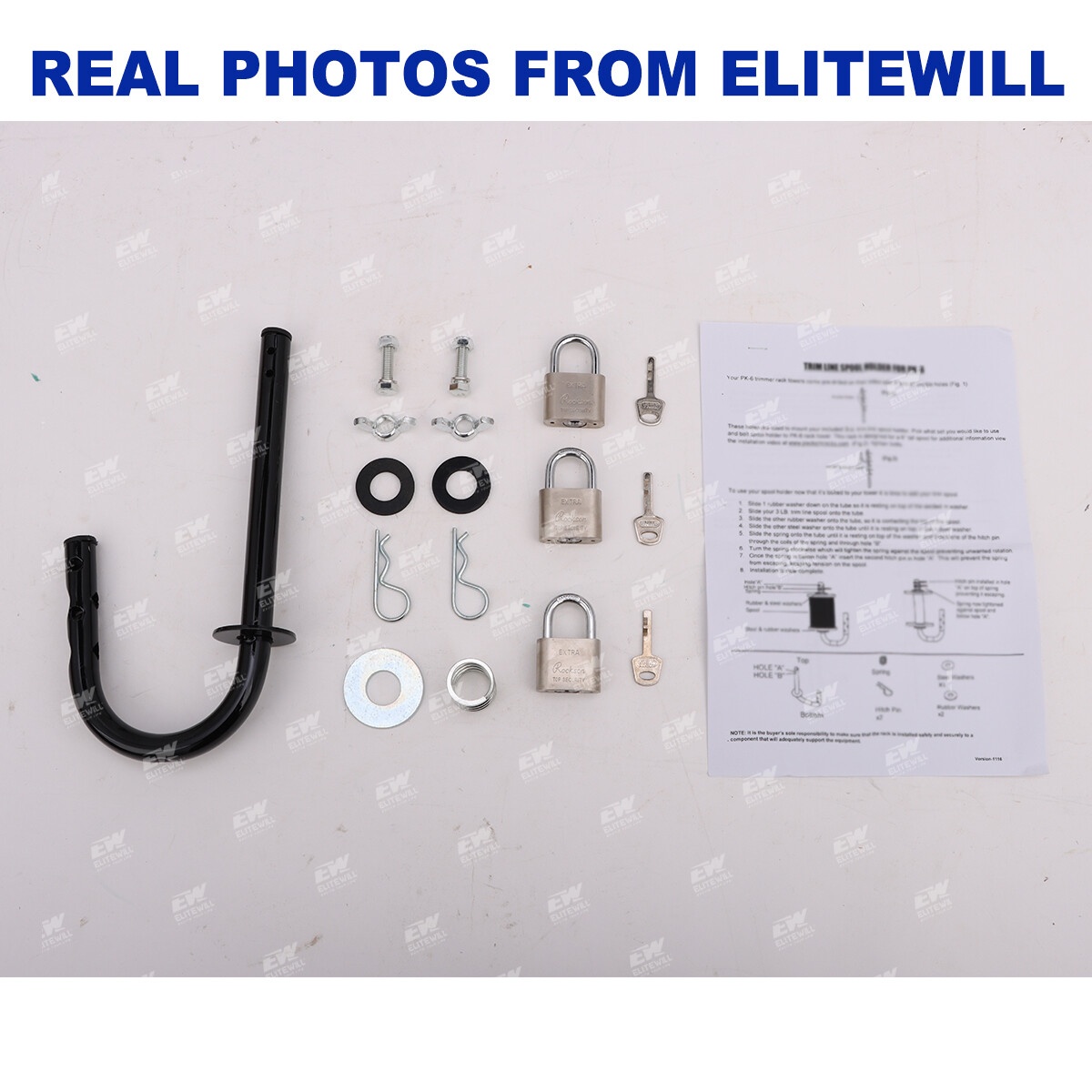 ELITEWILL 3 Place Weedeater Rack & 2 Place Backpack Blower Rack for Open Trailer