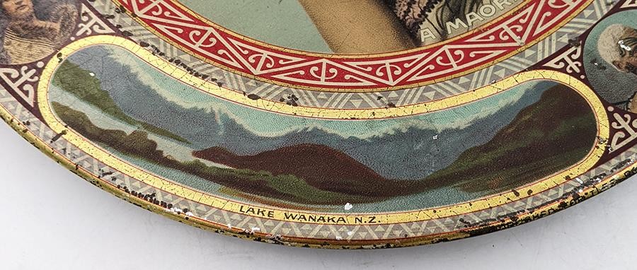 MAORI MAIDEN NEW ZEALAND ILES ROTORUA PHOTOGRAPHIC TOLEWARE DISH c1901-1905