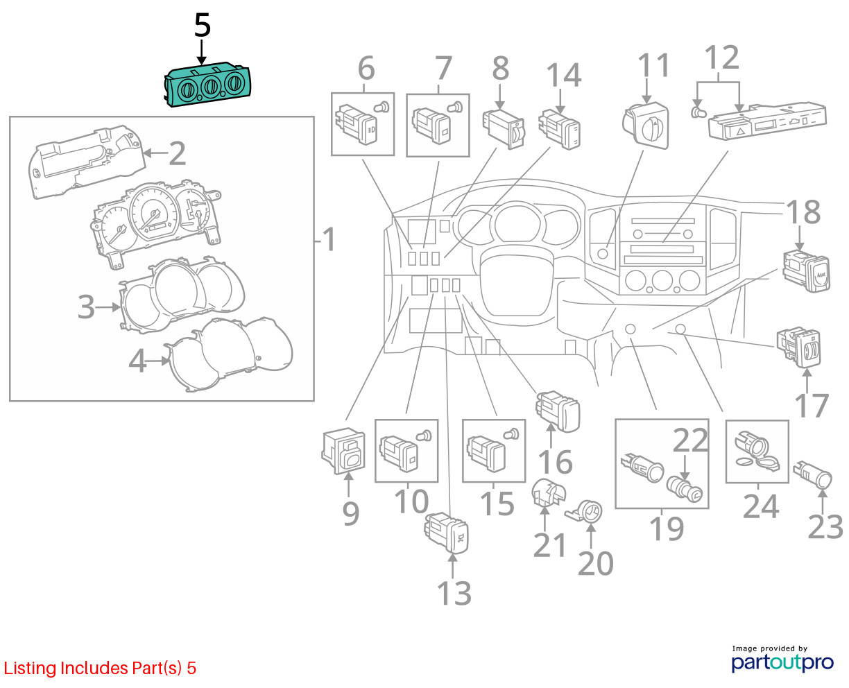 2005-2011 Toyota Tacoma Manual Climate Temperature Control AC Heat 5590004030