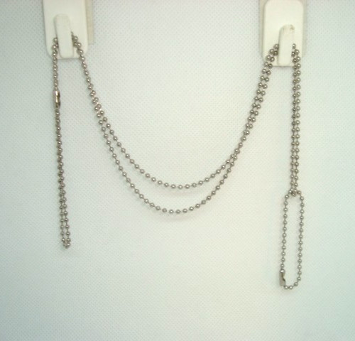 U.S.A  Military DOG TAG Stainless Steel Bead Ball Chain 2 pc Set 30"in. &4.5" in