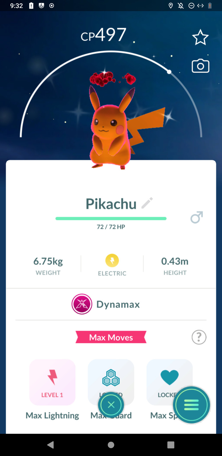 PokémonGo | Shiny Dynamax Pikachu | PTC 80K Dust