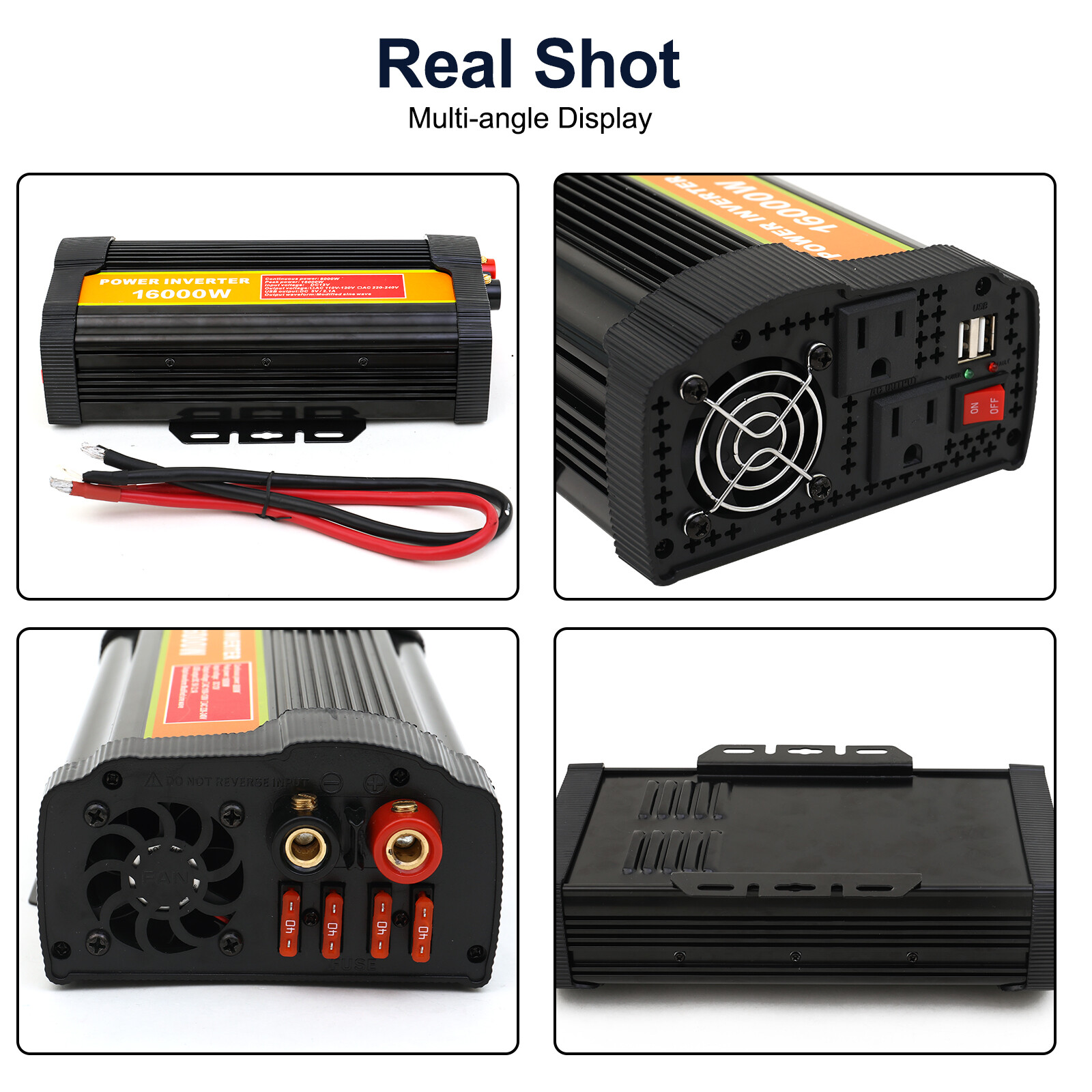 16000W Car Power Inverter DC 12V To AC 110V Pure Sine Wave Solar Converter LCD