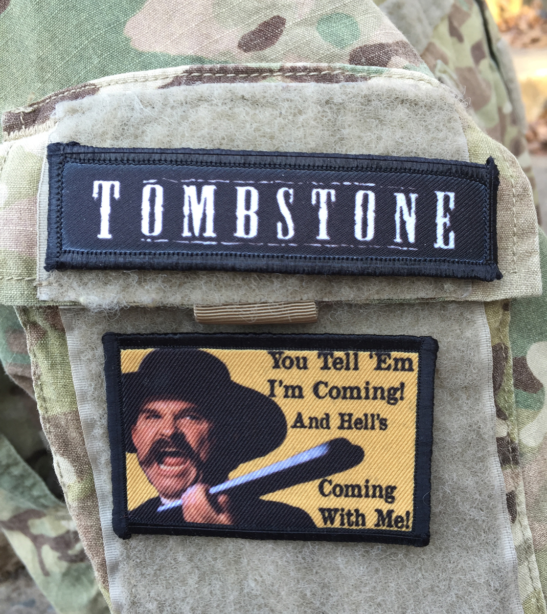 Doc Holiday "I'm Your Huckleberry" Tombstone Movie Tactical ARMY Hook Military