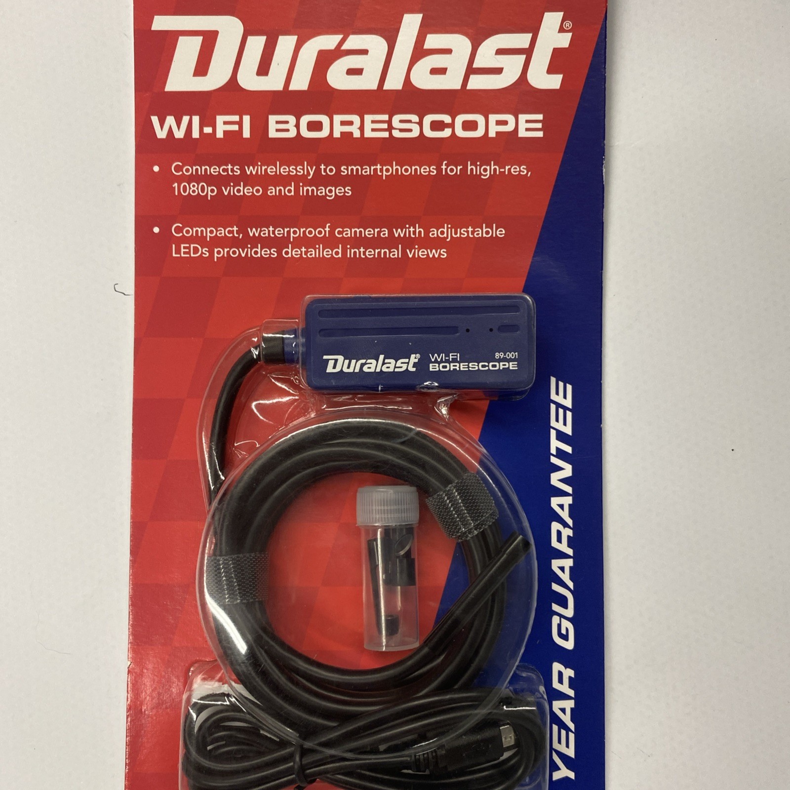 DURALAST Wi-Fi Borescope 5 Foot Long Cable Camera. NEW