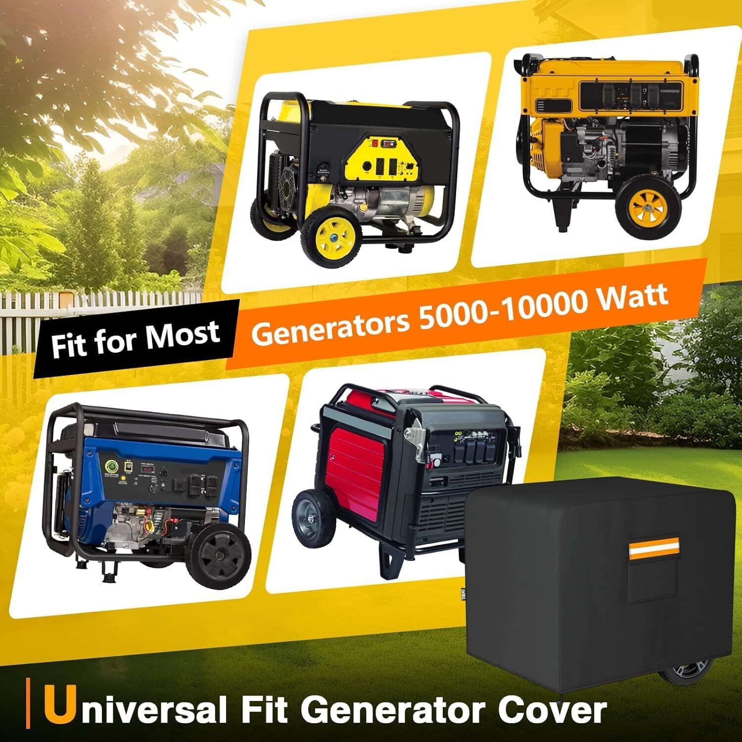 Generator Cover for Most Generators 5000-10000 Watt 32’’L x 24’’W x 24’’H 420D