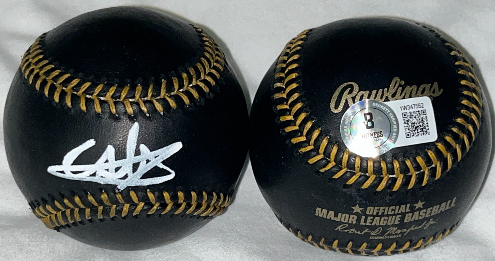 Carlos LaGrange Yankees Signed MLB Black Baseball Beckett WITNESS Hologram