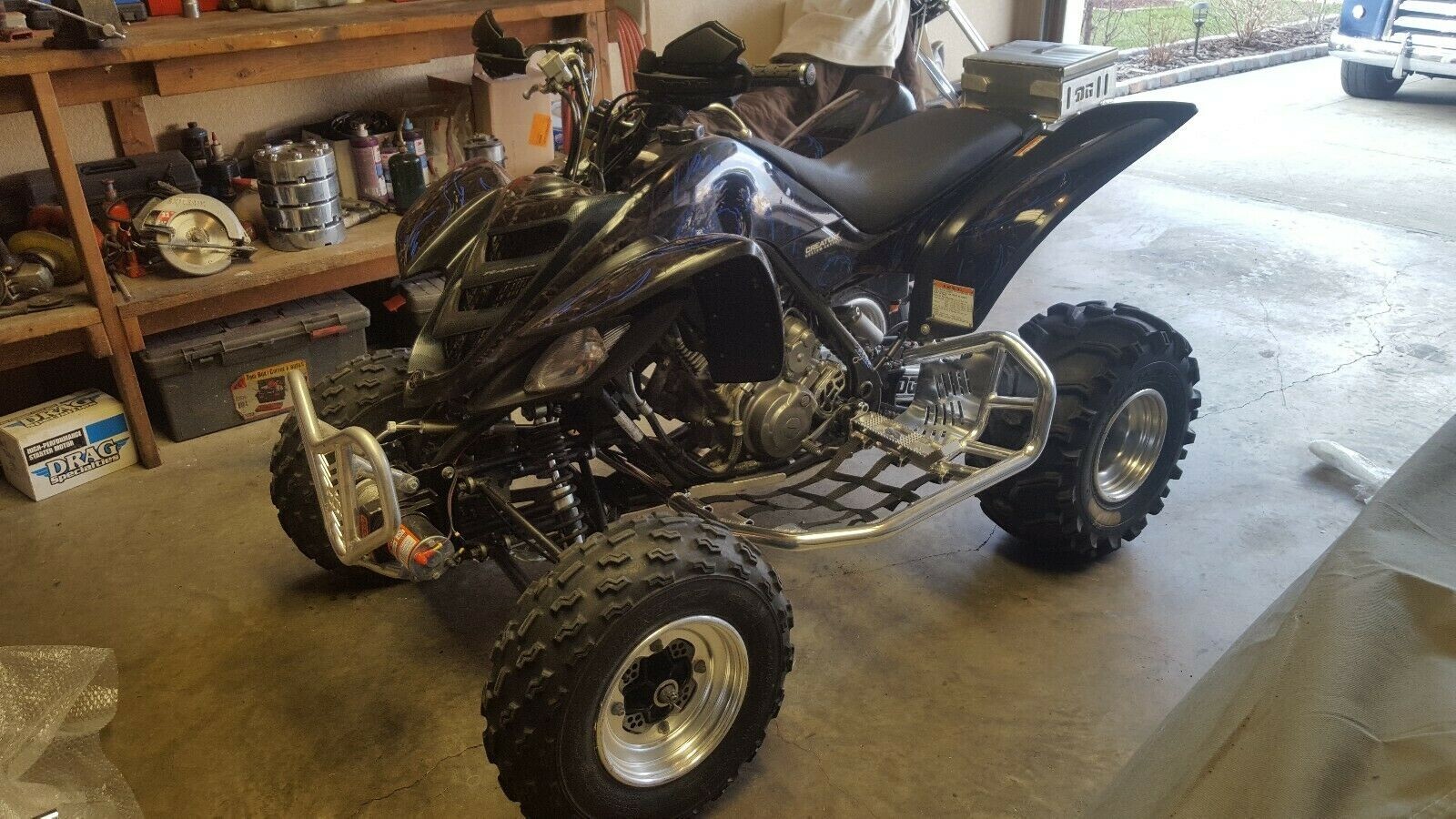 Raptor 660 Nerf Bars Pro Peg Heel Guards Alba Racing Silver black 203 t7